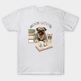 Pug book lover T-Shirt